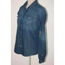 ANTI BLUE jeans, spijker blouse, blauw, Mt. S