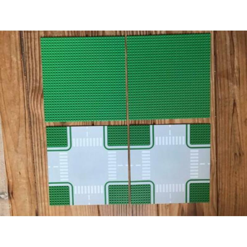 Lego grondplaat 32 x 32 groen kruising weg wegenplaat