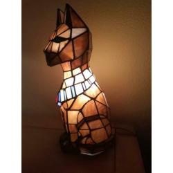 Tiffany lamp tafellamp vloerlamp kat poes glas en lood