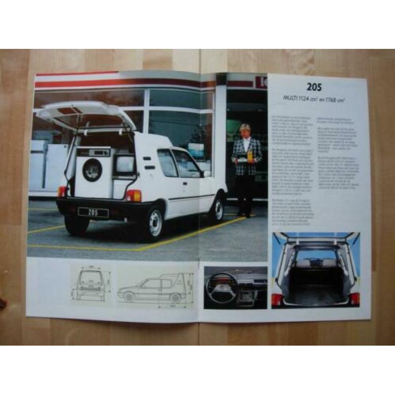 Peugeot 205 XA XAD Multi Brochure ca 1986 - Bestel