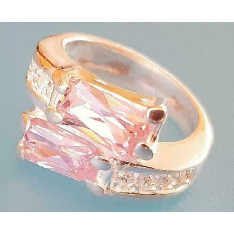 Exclusieve ring echt zilver / Zirkonias [ -67 % !! ] ~ 50320