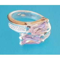 Exclusieve ring echt zilver / Zirkonias [ -67 % !! ] ~ 50320