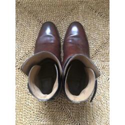 Marvin & Co leren enkellaarsjes boots chelsea cognac 46