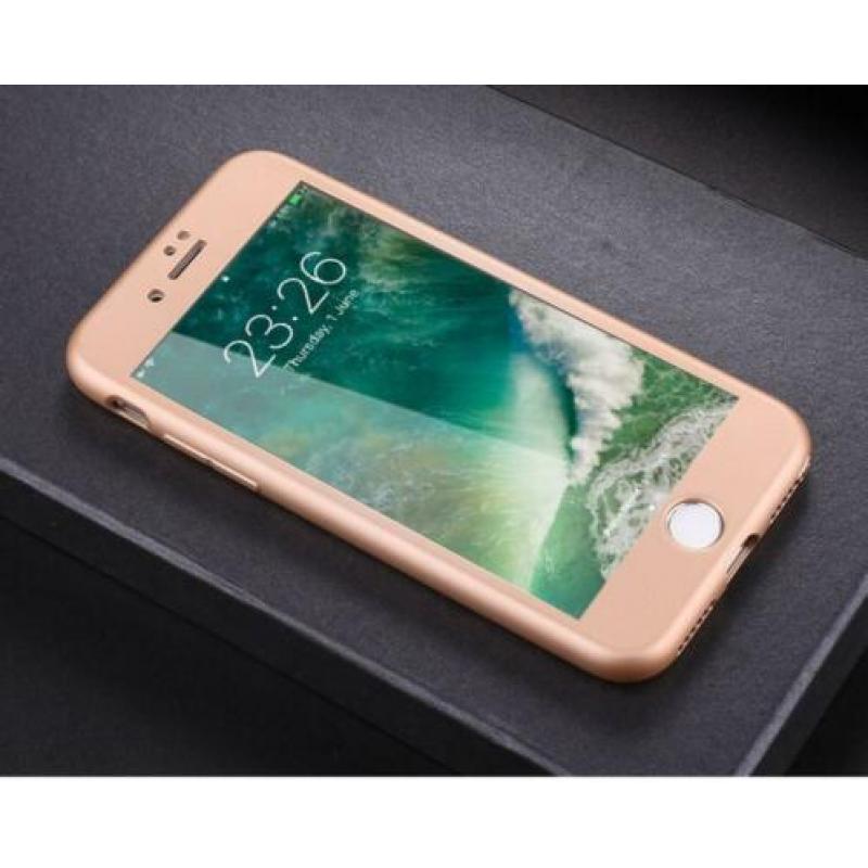 360° Frosting TPU hoesje Set voor iPhone 8/7 _ Goud