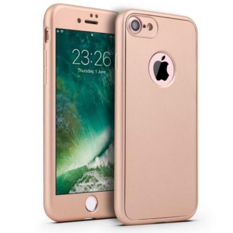 360° Frosting TPU hoesje Set voor iPhone 8/7 _ Goud