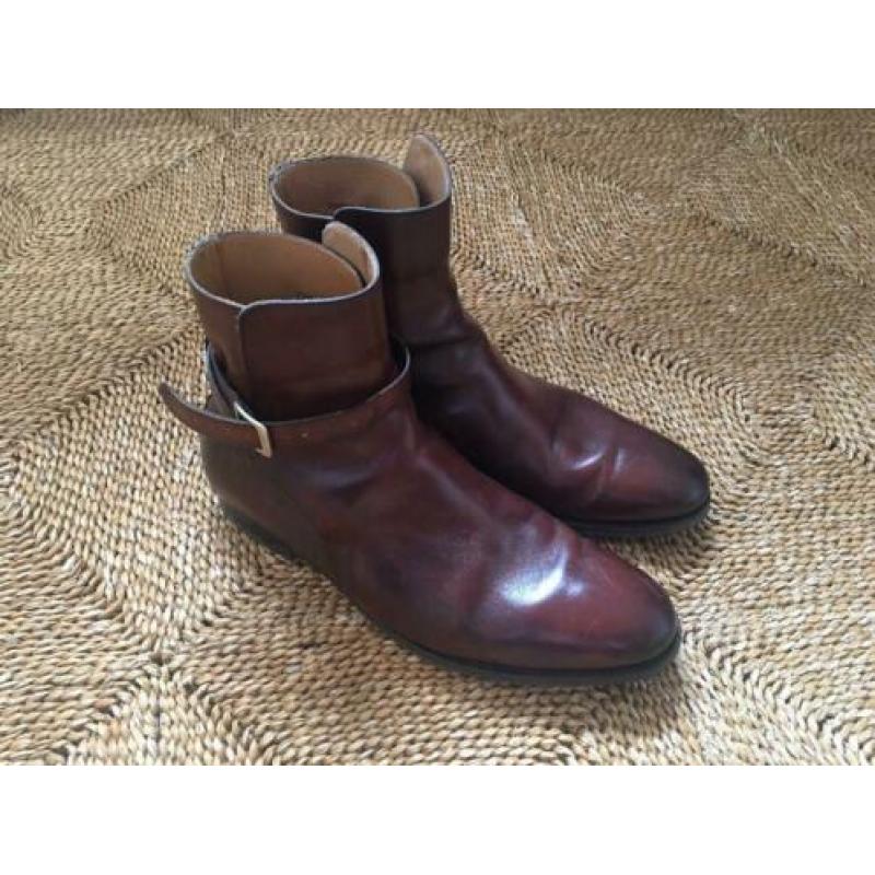 Marvin & Co leren enkellaarsjes boots chelsea cognac 46