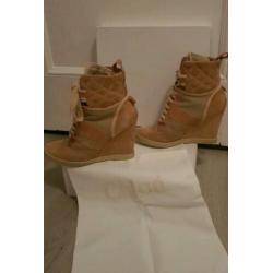 Chloé suède wedge sleehak sneakers maat 39