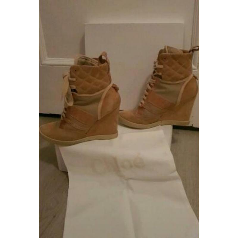 Chloé suède wedge sleehak sneakers maat 39