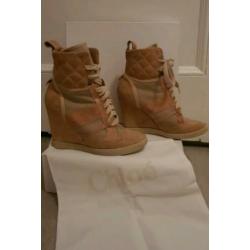 Chloé suède wedge sleehak sneakers maat 39