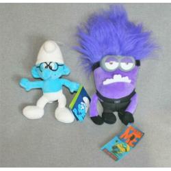 Nieuwe Knuffels Evel Minion Kevin en Brilsmurf Onbespeeld