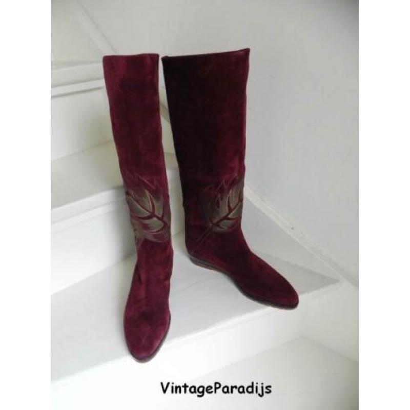 2155 VINTAGE Baldinini rode sleehak laarzen bottes 37 38