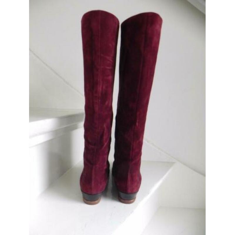 2155 VINTAGE Baldinini rode sleehak laarzen bottes 37 38