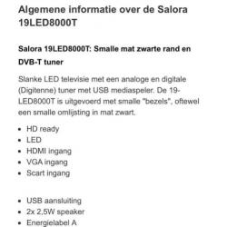 SALORA 19inch led tv 8000t